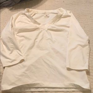 Jones New York Sport Petite Beige V-Neck Shirt